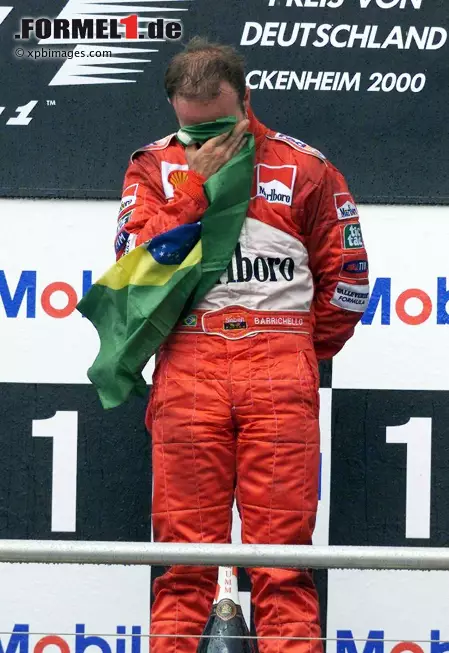 Foto zur News: Rubens Barrichello, zumeist braver Wasserträger (offiziell &quot;Nummer 1b&quot;), gewann neunmal. Beim ersten Sieg in Hockenheim 2000 flossen Tränen.