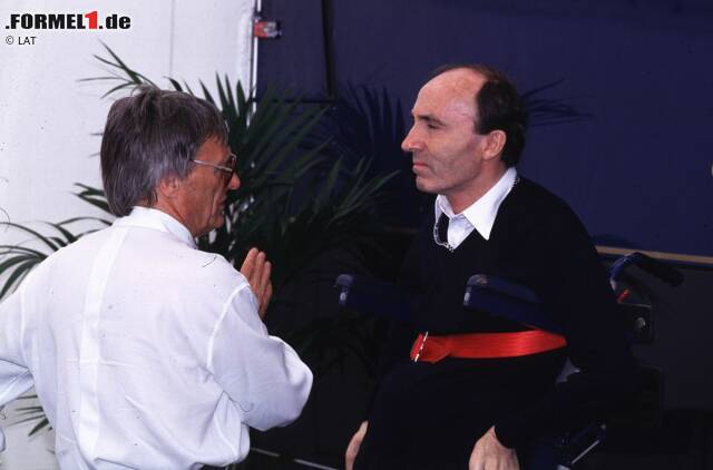 Foto zur News: Frank Williams, für den Ecclestone persönlich viel übrig hat, half der Formel-1-Boss in all den Jahren gleich mehrmals aus der Patsche. Der Lohn dafür: Williams war bisher braver Ecclestone-Soldat und stärkte dessen Macht.