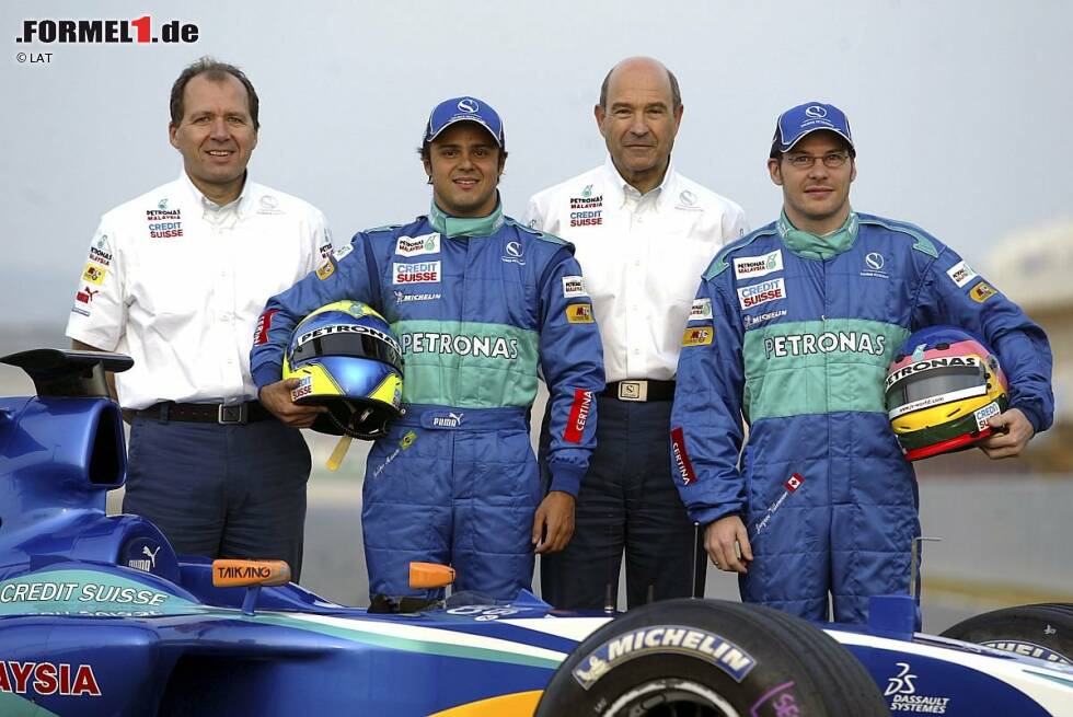 Foto zur News: 2005 dockt der erste Formel-1-Weltmeister bei Peter Sauber an: Jacques Villeneuve, Champion von 1997, fährt ab sofort für Sauber. Kurz weg, nun wieder da: Felipe Massa wird bei Sauber auf seine Rolle als Ferrari-Stammpilot ab 2006 vorbereitet.