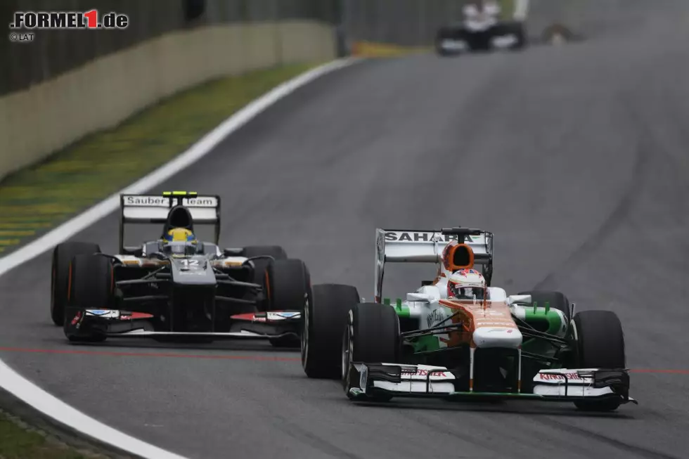 Foto zur News: Bleibt nur noch das Saisonfinale in Brasilien, das Force India 2012 mit Nico Hülkenberg um ein Haar gewonnen hätte. Immerhin gelingt es, den sechsten Platz in der Konstrukteurs-WM zu behaupten - letztendlich doch deutlich: 20 Punkte vor Sauber.