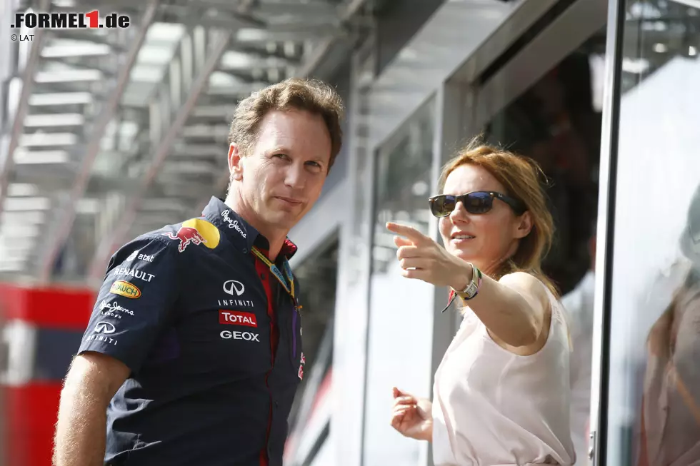 Foto zur News: Christian Horner war jahrelang glücklich mit seiner Freundin Beverly. Erst kürzlich hat er sie aber (samt Neugeborenem) für Geri Halliwell sitzen lassen. Das Ex-Spice-Girl zeigt dem Red-Bull-Boss jetzt schon, wo es lang geht.