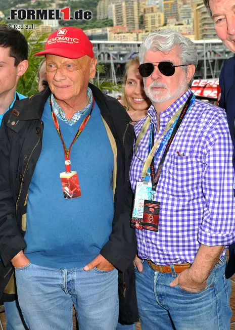 Foto zur News: Und es zieht auch Promis an: Niki Lauda mit &quot;Star-Wars&quot;-Regisseur George Lucas.