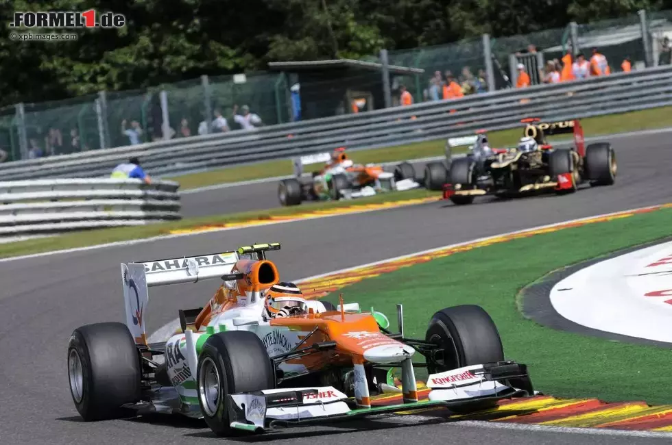 Foto zur News: Nico Hülkenberg (Force India): &quot;Es gibt so viele bekannte Kurven wie die Eau Rouge und Pouhon, die sich in einem Formel-1-Auto sehr besonders anfühlen. Für die schnellen und mittelschnellen Kurven braucht man natürlich viel Abtrieb, aber es ist ein Kompromiss mit der Topspeed auf den langen Geraden, daher benötigt man eine gute Effizienz.&quot;