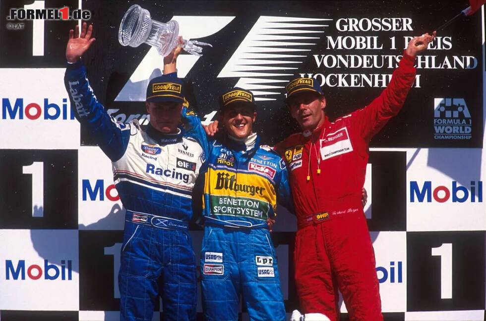 Foto zur News: Auch beim Grand Prix von Deutschland in Hockenheim wird Berger Dritter. Sieger: Michael Schumacher, dessen Benetton Berger ...