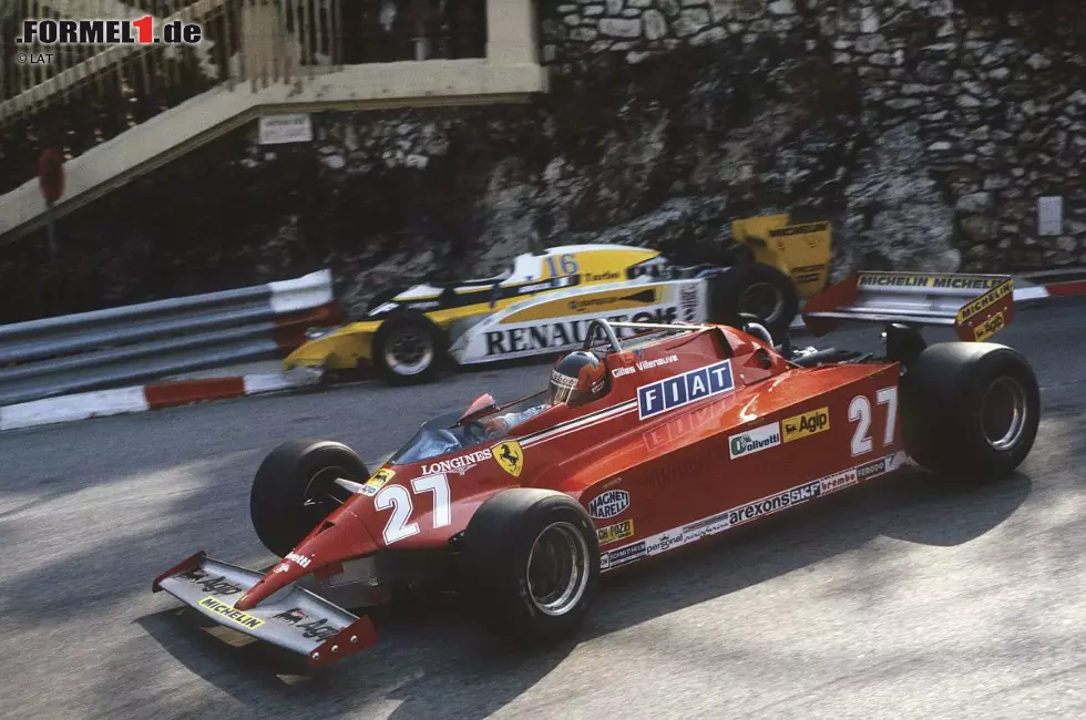 Foto zur News: Das änderte sich zur Saison 1981. Und so war Renault nicht mehr länger der einzige Formel-1-Hersteller, der auf einen Turbomotor setzte. Die Konkurrenz, hier Gilles Villeneuve im Ferrari 126CK, zog mit.