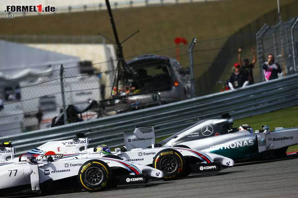 Foto zur News: Top: Williams gelingt das Comeback. Als Fan der Neunzigerjahre gehört dieser Name für mich einfach zum Formel-1-Zirkus dazu. Das traditionsbehaftete Privatteam mitsamt stimmiger Martini-Lackierung wieder regelmäßig auf das Podium fahren zu sehen, war eine erfrischende Abwechslung. Während das Talent des Valtteri Bottas für mich seit dem Qualifying in Montreal 2013 nicht mehr zur Debatte stand, sind Felipe Massas Leistungen eine Überraschung.