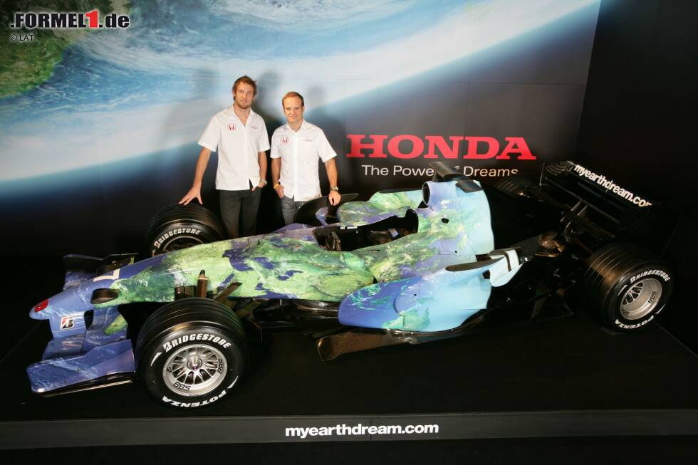 Foto zur News: Honda steigt Ende 2008, frustriert von zwei erfolglosen Jahren im earthdreams-Design, aus der Formel 1 aus und überlässt Ross Brawn und Kollegen das Team für ein Pfund. Jenson Button wird damit 2009 Weltmeister. Ab 2010 firmiert das Team mit Sitz in Brackley als Mercedes-Werksteam.