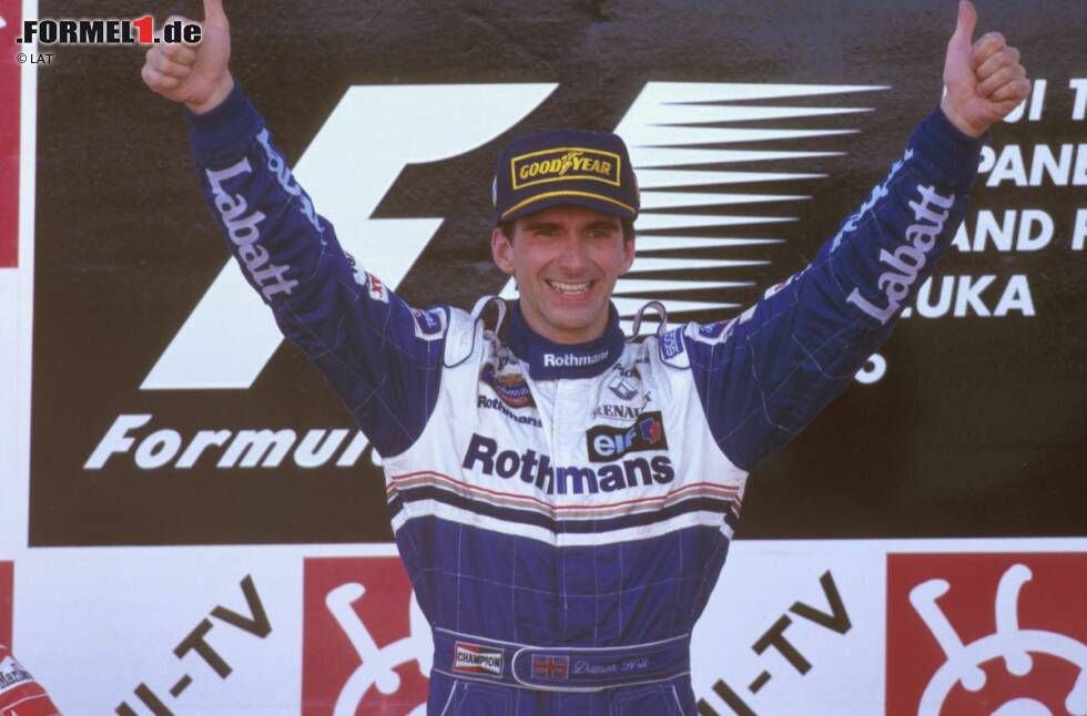 Foto zur News: Nur ein Jahr später, 1996, lässt Williams-Pilot Damon Hill einen weiteren WM-Titel für die Franzosen folgen. Der Brite schlägt im Kampf um den Titel seinen Teamkollegen, den Formel-1-Neuling Jacques Villeneuve. Der Kanadier allerdings setzt sich nur ein Jahr später selbst die Krone auf.