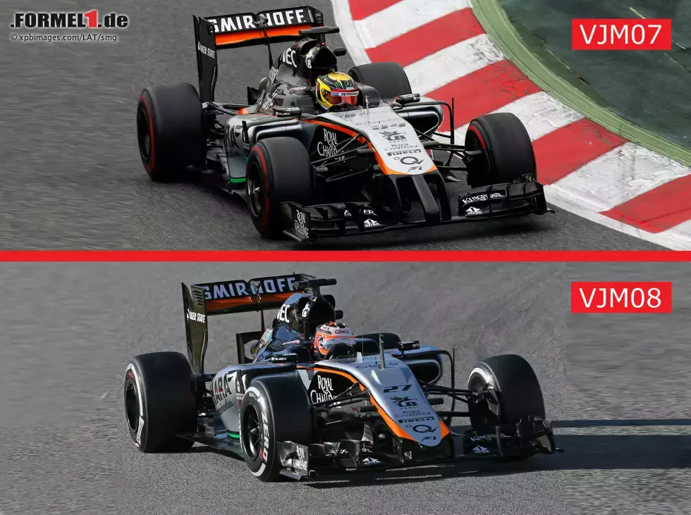 Foto zur News: Force India VJM07 vs. VJM08 - der VJM08 fuhr erst in Barcelona