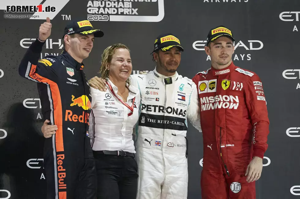 Foto zur News: 2019 schaffen es sogar in 21 Rennen nur acht Fahrer auf das Podium: Lewis Hamilton (17), Valtteri Bottas (15), Ferrari-Neuling Charles Leclerc (10), Max Verstappen, Sebastian Vettel (9), Pierre Gasly, Daniil Kwjat und Carlos Sainz.