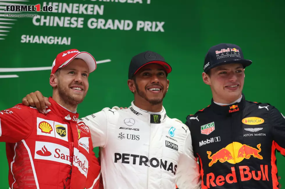 Foto zur News: ... in der Saison 2017, als es sogar in 20 Rennen gerade einmal sieben unterschiedliche Piloten auf das Treppchen schaffen: Lewis Hamilton, Sebastian Vettel, Valtteri Bottas (alle je 13), Daniel Ricciardo, Kimi Räikkönen, Max Verstappen und Lance Stroll.