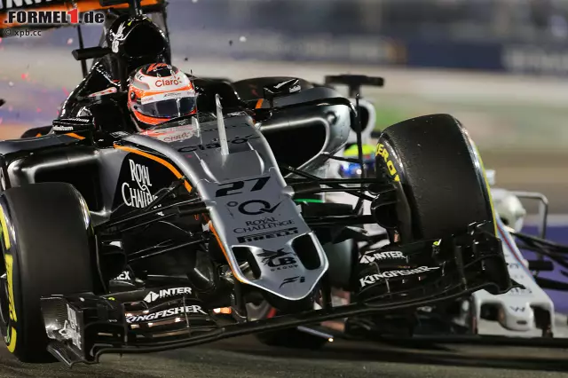 Foto zur News: Hülkenberg wird für die spektakuläre Kollision mit Felipe Massa, der gerade aus der Box kommt, mit einer Rückversetzung um drei Startpositionen in Suzuka belegt. Das versteht der Deutsche ebenso wenig wie Formel-1-Experte Marc Surer. Der findet: eher Massas Schuld.