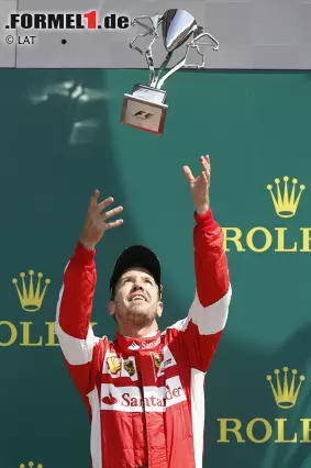 Foto zur News: Vettel hingegen holt das sechste Podium im neunten Rennen - und hat in der Weltmeisterschaft weiterhin lediglich 42 Punkte Rückstand auf den zweitplatzierten Rosberg. Das ist umgerechnet "nur" ein Sieg und ein zweiter Platz.