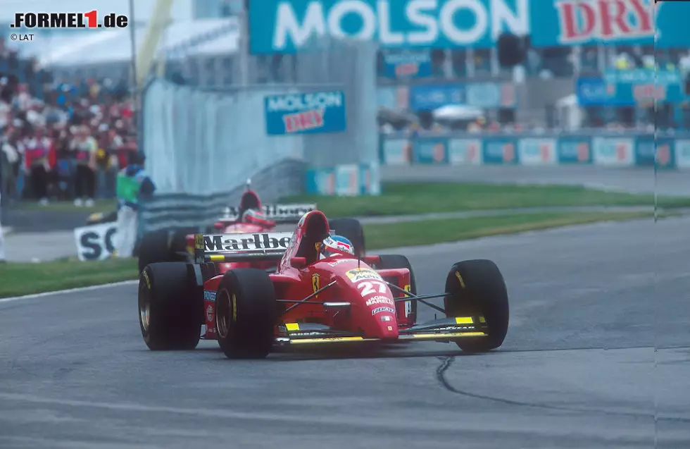 Foto zur News: 1995: Der Ferrari 412T2 von Jean Alesi, das letzte V12-Auto, das einen Grand Prix gewinnt.