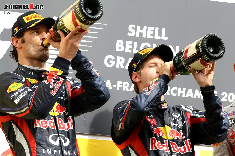 Foto zur News: Noch zwei weitere Fahrer, die an diesem Wochenende antreten, haben schon mehr als einmal den Belgien-Grand-Prix gewonnen: Sebastian Vettel (2011 und 2013 für Red Bull) und Lewis Hamilton (2010 für McLaren und im vergangenen Jahr für Mercedes).