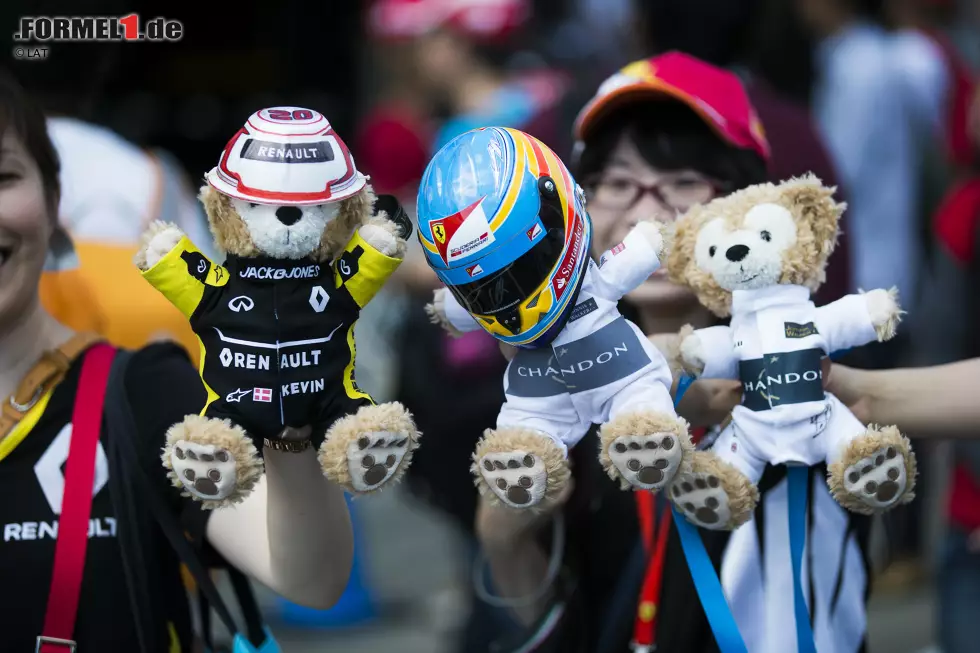 Foto zur News: Neben ihrer Leidenschaft für Autos besitzen die Fans auch eine Passion für Kuscheltiere - die sie gerne den Piloten schenken. Nico Hülkenberg etwa bekam einen Stoff-Koalabären...