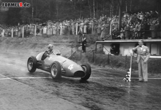 Foto zur News: Unglaublich: Der Ferrari 500 kommt 1952 in sieben Rennen zum Einsatz - und feiert dabei sieben Siege! Auch 1953 ist der Bolide (fast) nicht zu schlagen: sieben Siege in acht Rennen. 1956 kramt Giorgio Scarlatti das Auto noch einmal aus der Mottenkiste. Er tritt erfolglos auf dem Nürburgring an - und zieht die Quote damit etwas nach unten.