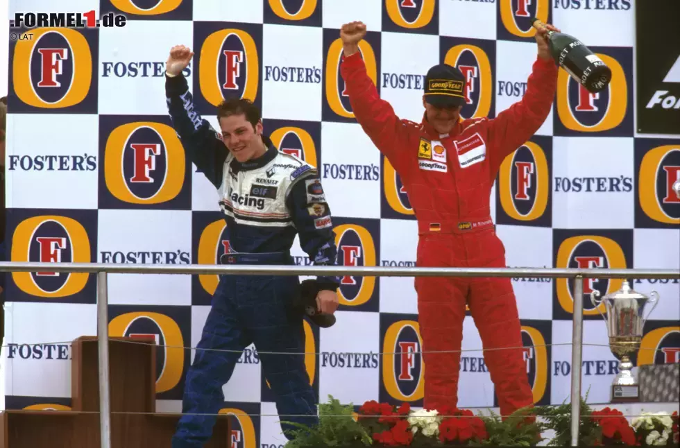 Foto zur News: Drei Piloten konnten ihren ersten Sieg bei einem Großen Preis von Europa feiern - und alle wurden Weltmeister. Nigel Mansell siegte in Brands Hatch (1985), Jacques Villeneuve am Nürburgring (1996) und Mika Häkkinen in Jerez (1997).