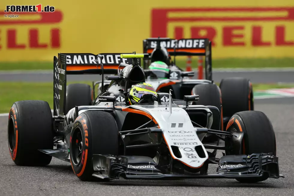 Foto zur News: Im Force-India-Duell hat wieder einmal Perez das bessere Ende für sich und wird Siebter, 1,7 Sekunden vor Hülkenberg. Der hat nach Zahlen 2016 klar das Nachsehen: 54:80 nach Punkten, 8:9 nach Qualifyings. Und nur noch vier Rennen zu fahren.