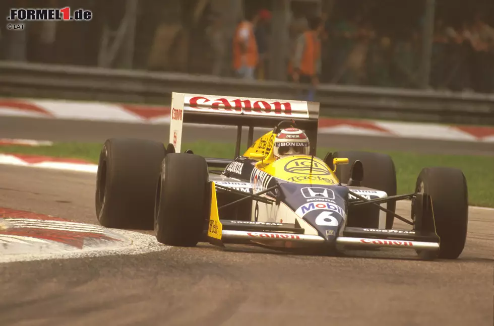 Foto zur News: Monza (Italien) 1987: Mit dem Williams FW11B gewinnt Nelson Piquet zum ersten Mal einen Grand Prix mit aktiver Radaufhängung, vier Jahre nach Einführung der Technologie.