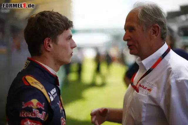 Foto zur News: Ratgeber, Förderer und zuweilen ein scharfer Kritiker: Helmut Marko erkennt früh das Talent, das in Verstappen schlummert und kontert den Angriffen. Nach Russland reicht es dem Grazer mit Daniil Kwjat im Red Bull ...