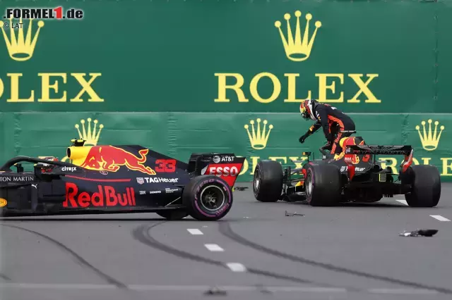 Foto zur News: Eine Mischung aus Übermut, Leichtsinn und Pech haftet auch in der ersten Saisonhälfte 2018 an Verstappens Fersen. Der große Red-Bull-Knall erfolgt in Baku, schon davor verstrickt er sich in Scharmützel ...