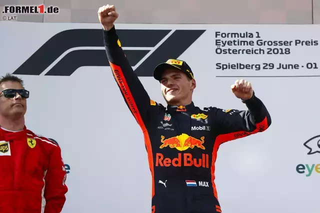 Foto zur News: ... der Befreiungsschlag folgt auf der Red-Bull-Heimstrecke in Österreich. Überraschend gewinnt Verstappen vor tausenden tobenden Holländern das Heimrennen, Dietrich Mateschitz gratuliert persönlich.