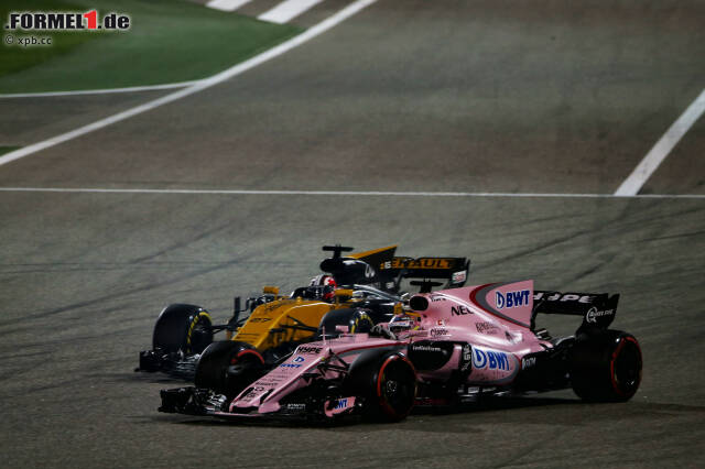 Foto zur News: Nico Hülkenberg kann P7 aus dem Qualifying nicht halten, weil Renault die Motorleistung im Rennen immer noch drosseln muss - aus Angst um die Haltbarkeit. Das Duell gegen seinen Ex-Teamkollegen Sergio Perez (7.) verliert er. Als Neunter holt er aber immerhin seine ersten beiden Punkte.