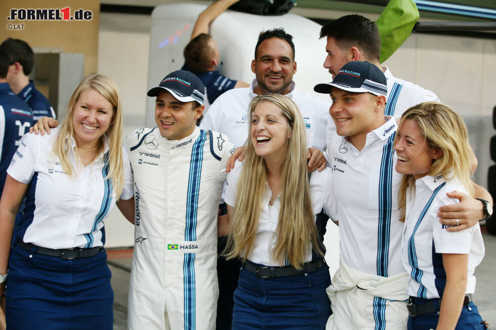 Foto zur News: Drei Jahre fährt Bottas bei Williams an der Seite von Felipe Massa, den er recht gut im Griff hat. Er gewinnt das Teamduell nach Punkten in jeder Saison und wird für 2017 mit dem Sprung zu Mercedes belohnt. Williams legt ihm keine Steine in den Weg und holt stattdessen den Brasilianer aus der Rente zurück.