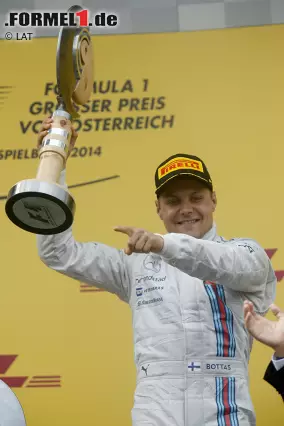 Foto zur News: Mercedes-Pilot Valtteri Bottas holte sich 2014 in Österreich seinen ersten Startplatz in Reihe eins und sein erstes Podium (Platz drei). Seitdem stand der Finne vier weitere Male in der ersten Reihe - zuletzt beim vergangenen Rennen in Aserbaidschan.