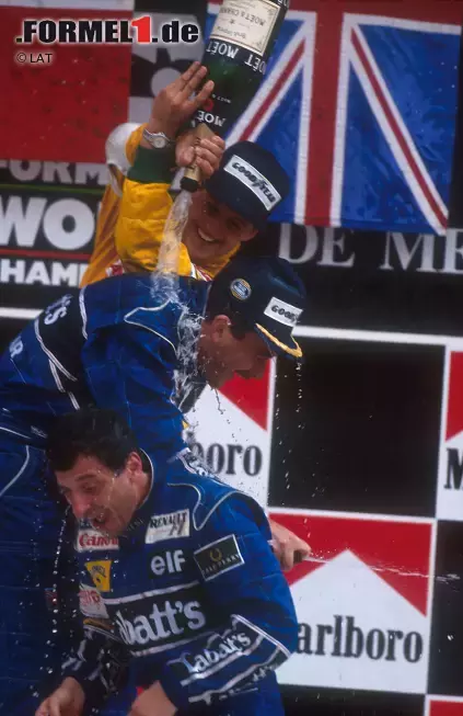 Foto zur News: Ayrton Senna startete in Mexiko 1990 zum 100. Mal in einem Grand Prix. Fernando Alonso feierte 2015 gar sein 250er-Jubiläum. 1992 stand ein gewisser Michael Schumacher zum ersten Mal auf dem Podium. Als Dritter auf Benetton.