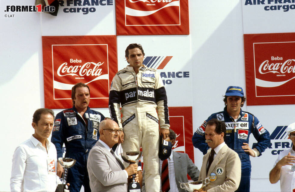 Foto zur News: Alain Prost (Brasilien 1982) - Keke Rosberg krönt sich 1982 zum Weltmeister, doch die Saison beginnt für ihn und Brabham-Pilot Nelson Piquet mit einem Debakel. Der Brasilianer gewinnt das zweite Saisonrennen in seiner Heimat, doch sowohl er als auch der zweitplatzierte Rosberg werden anschließend aus der Wertung genommen.