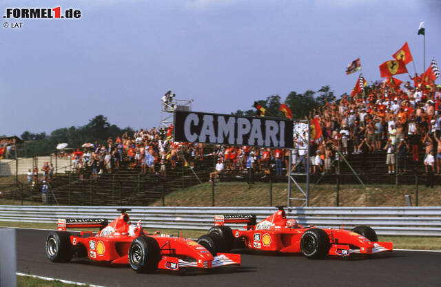 Foto zur News: Ferrari F2001/F2001B: Das neue Auto für die Saison 2001 steht seinem Vorgänger in nichts nach - im Gegenteil. "Schumi" gewinnt den Titel bereits vier Rennen vor Saisonende, und die B-Version des Autos ist so gut, dass sie auch zu Beginn der Saison 2002 noch zweimal zum Einsatz kommt. Bilanz: 19 Rennen, 10 Siege, 12 Pole-Positions