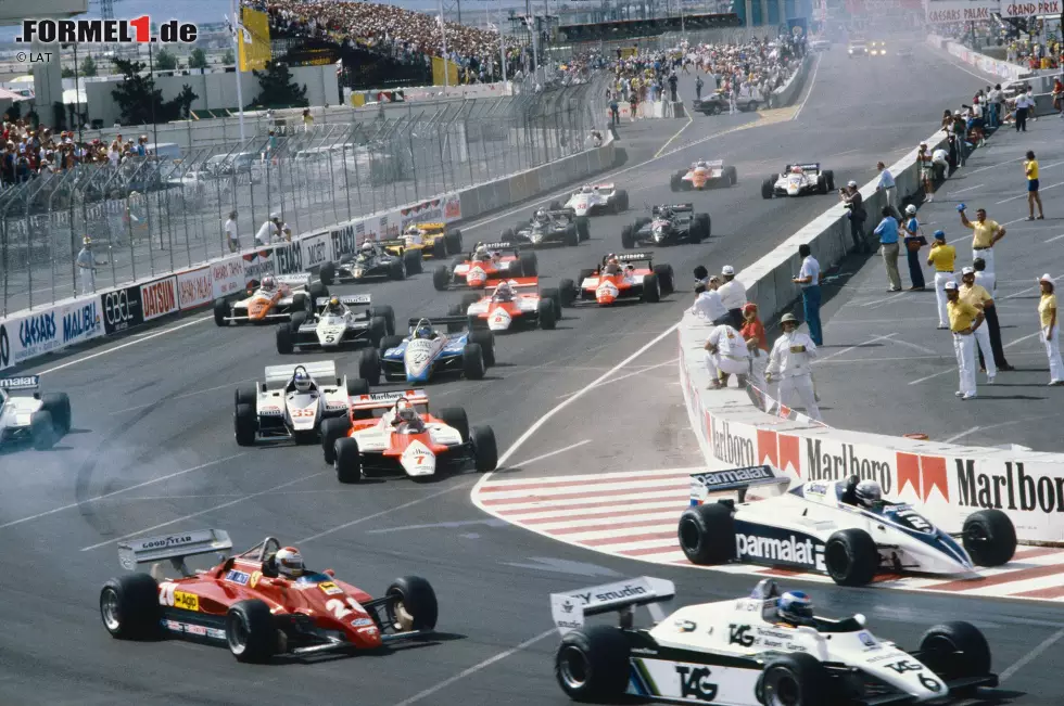 Foto zur News: Verrückt ist die Saison 1982: Keke Rosberg gewinnt nur einen Grand Prix und wird trotzdem Weltmeister. Passend dazu wird er beim Finale in Las Vegas nur Fünfter und sammelt so die nötigen Zähler gegen John Watson. Kurios: Didier Pironi fehlt die letzten fünf Rennen verletzungsbedingt und wird dennoch Vizemeister - fünf Punkte fehlen ihm.