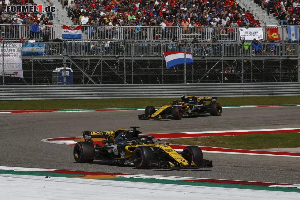 Foto zur News: Nico Hülkenberg (2): Bis Freitagabend deutete wenig darauf hin, dass Renault in Austin wieder auf die Beine kommen würde. Aber ab dem Qualifying lieferte er eine tadellose Vorstellung ab. Dabei war er vom Speed her nicht schneller als Sainz, sonst wäre sogar eine Eins denkbar gewesen. Aber fehlerfreier.