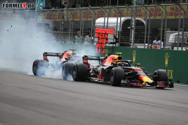 Foto zur News: Nach dem Scharmützel zwischen Max Verstappen und Daniel Ricciardo in Baku riecht es nach Stunk bei Red Bull: alle Bilder des Vorgeplänkels, des Crashs und des Nachspiels!