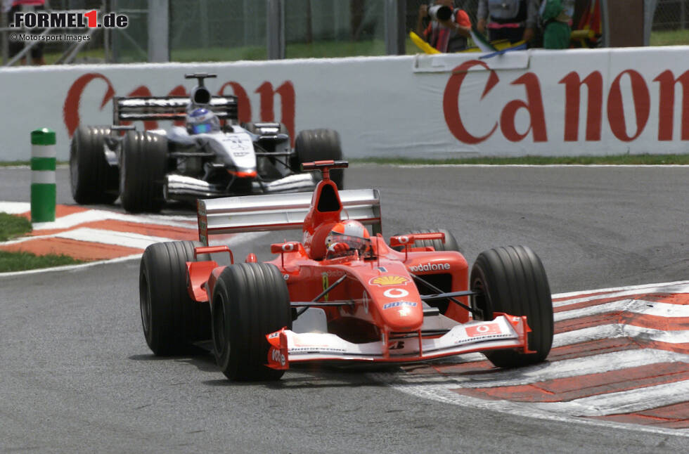 Foto zur News: Langweilig! Aus Maranello kommt selten ein echter Lacher - Nicht nur in Magny-Cours 2002 bleibt der Heckflügel deshalb einfach weiß