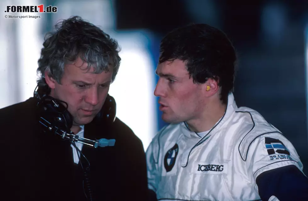 Foto zur News: Mit Andrea de Cesaris (1987).