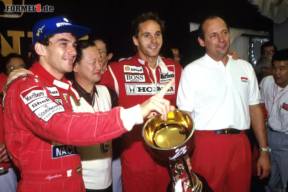 Foto zur News: Platz 10: 1991 - Gerhard Berger (44,79 Prozent der Punkte von Ayrton Senna) - Klare Verhältnisse bei McLaren in Sennas letzter Meistersaison. Der Brasilianer gewinnt sieben der 16 Saisonrennen, Berger nur ein einziges - und das auch nur, weil Senna ihm beim vorletzten Rennen in Japan den Sieg überlässt.