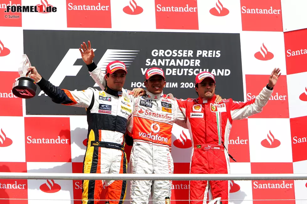 Foto zur News: #6: Deutschland 2008 - Lewis Hamilton, Nelson Piquet jun., Felipe Massa (Durchschnittsalter: 24 Jahre, 7 Monate, 1 Tag)