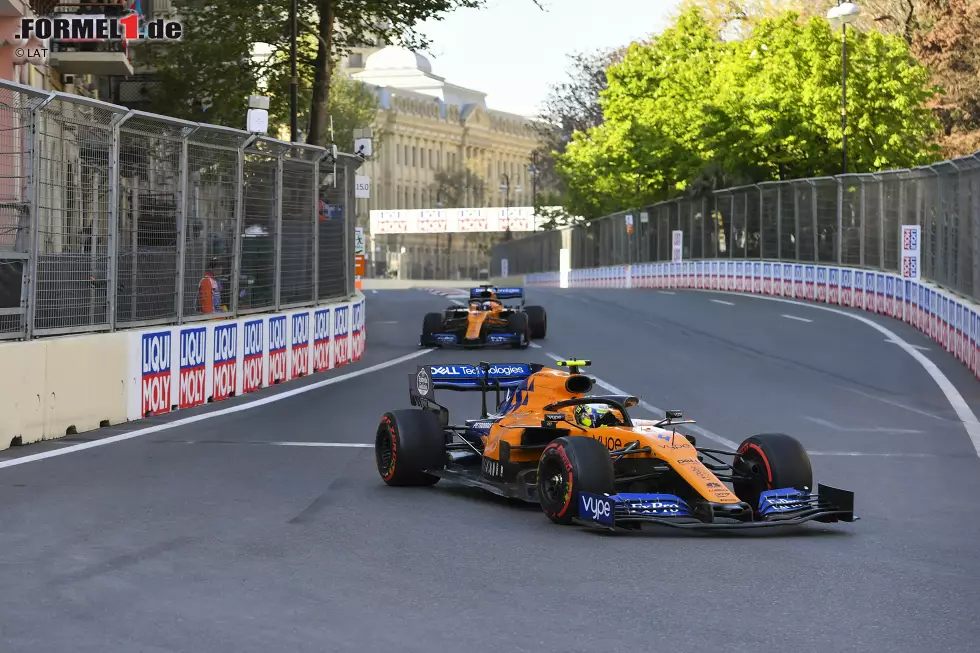 Foto zur News: Lando Norris (2): Im Qualifying schneller als Sainz, und auch im Rennen wäre er vor dem Spanier gelandet, wenn das Team sich bei seiner Strategie nicht verpokert hätte. Kleines Trostpflaster: Von uns gibt&#039;s dafür eine bessere Note als für den erfahreneren Teamkollegen.