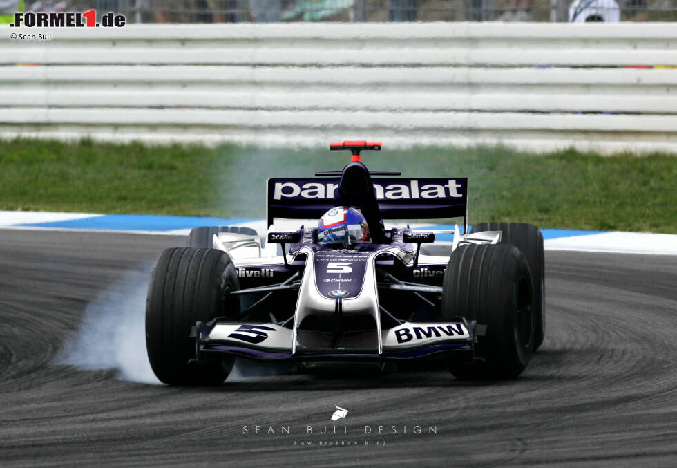 Foto zur News: Bereits von 1982 bis 1987 trat das traditionsreiche Brabham-Team mit BMW-Power in der Formel 1 an. 1992 verschwand Brabham endgültig von der Bildfläche. Was, wenn es damals weitergegangen wäre? So stellt sich Sean Bull einen Brabham-BMW mit Juan Pablo Montoya am Steuer vor, während der Formel-1-Saison 2004.