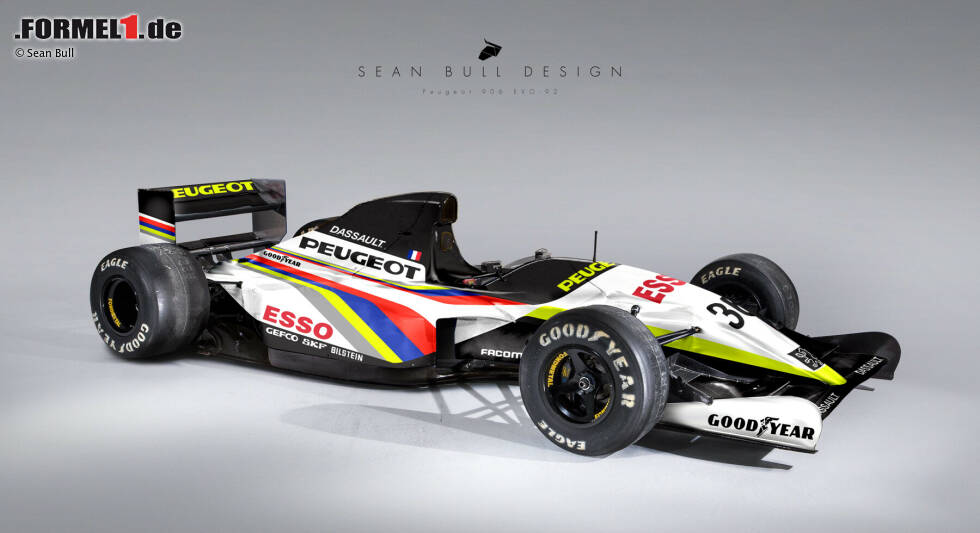 Foto zur News: Peugeot war zuletzt 2000 als Motorenhersteller des Prost-Teams in der Formel 1 engagiert. Der ganz große Durchbruch ist den Franzosen in der Königsklasse nie gelungen. Diese Studie, angelehnt an die Formel-1-Saison 1992, nimmt Anleihen beim Peugeot 905, der 1992 und 1993 die 24 Stunden von Le Mans gewinnen konnte.