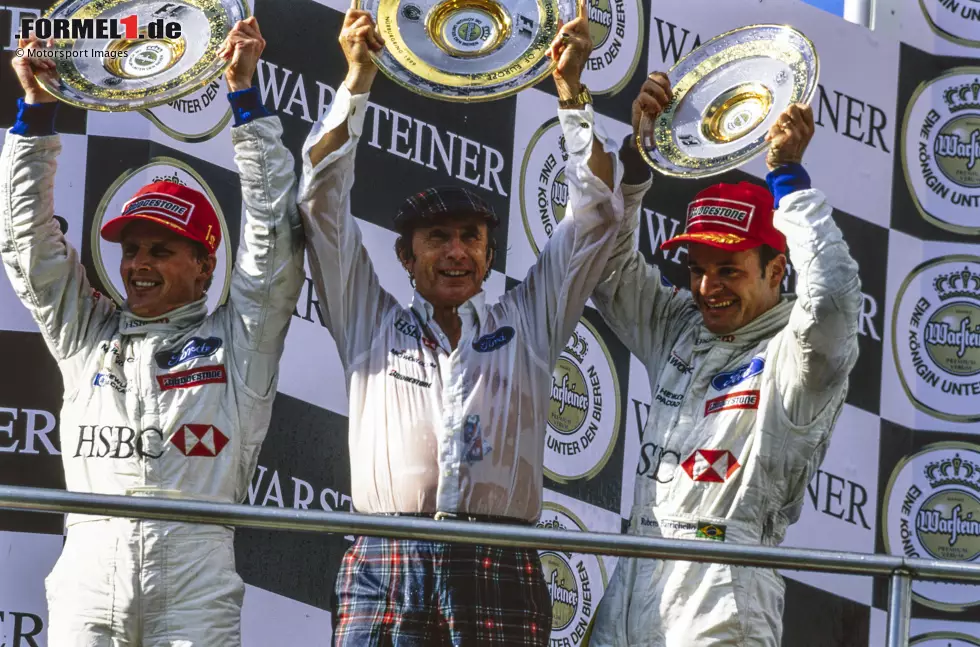 Foto zur News: 1999 gewinnt Herbert den turbulenten Europa-Grand-Prix am Nürburgring. Es ist der erste und einzige Sieg für den Rennstall von Ex-Champion Jackie Stewart - und Herberts letzter Formel-1-Erfolg.