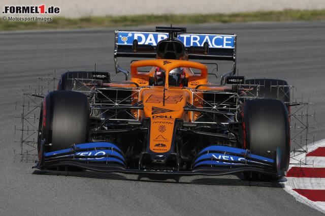 Foto zur News: McLaren MCL35: In diesem Foto ist gut zu erkennen, wie ausladend die Sensorengitter an den Formel-1-Autos sein können, hier am Beispiel des McLaren MCL35.