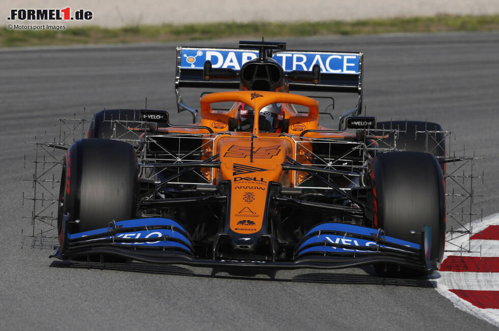 Foto zur News: McLaren MCL35: In diesem Foto ist gut zu erkennen, wie ausladend die Sensorengitter an den Formel-1-Autos sein können, hier am Beispiel des McLaren MCL35.