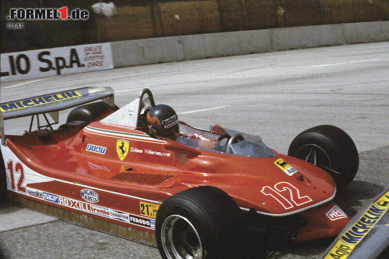 Foto zur News: Gilles Villeneuve: Der Kanadier gibt sein Formel-1-Debüt 1977 für McLaren (Platz elf in Silverstone), bevor er Ende des Jahres zu Ferrari wechselt. Bis zu seinem tödlichen Unfall 1982 in Zolder fährt er nur noch für die Scuderia. Seine Bilanz: Sechs Siege und die Vize-Weltmeisterschaft 1979.