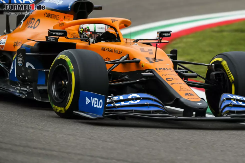 Foto zur News: Lando Norris (2): P8 direkt hinter dem Teamkollegen, mehr war an diesem Wochenende im McLaren wohl nicht drin. Teamchef Andreas Seidl spricht deswegen nach dem Rennen von &quot;Schadensbegrenzung&quot; in Imola. Keine Fehler im Qualifying und im Rennen, deswegen gibt&#039;s von uns eine 2.