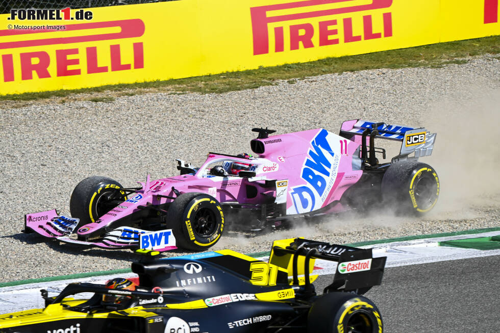 Foto zur News: Sergio Perez (3): In der ersten Rennhälfte wäre es sicher eine 2 geworden, denn eigentlich war er das ganze Wochenende schneller als Stroll und hatte zudem eine gute Chance aufs Podium. Dann großes Pech mit dem Safety-Car und nach dem Neustart ging (mit einem beschädigten Auto) nichts mehr. Ein mehr als enttäuschender P10 am Ende.