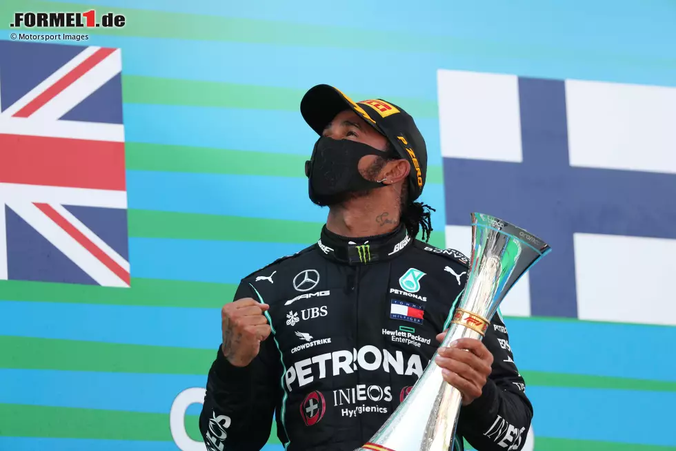 Foto zur News: Lewis Hamilton (1): Gleiches gilt natürlich auch für den Weltmeister. Pole-Position geholt, im Rennen den Start gewonnen und das Geschehen auf der Strecke anschließend absolut beherrscht. Verstappen hatte nie wirklich eine Chance, ihm gefährlich zu werden. In der Form wird Hamilton in diesem Jahr von Sieg zu Sieg fahren.